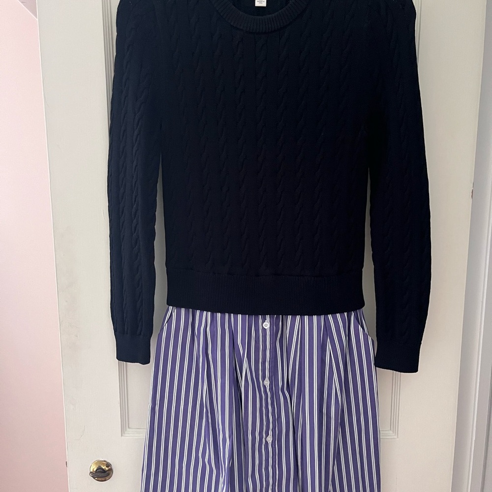 Black Cable Knit Sweater/shirt dress